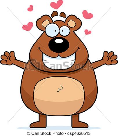 ... Bear Hug - A happy cartoon bear ready to give a hug.