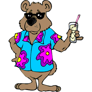 Bear on Vacation clipart, .