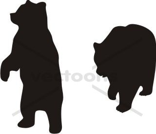 Bear Silhouette Standing Walk - Bear Silhouette Clip Art