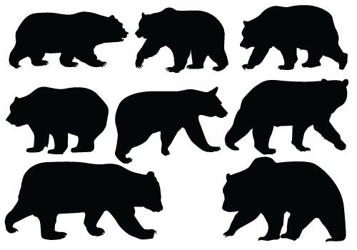 Bear Silhouette Vector - Quality Vector SilhouetteSilhouette Clip Art | ANIMAL VECTOR GRAPHICS | Pinterest | Coloring, Clip art and Search