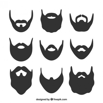 Beard silhouette set