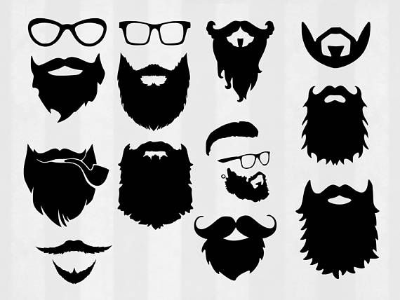 Beard SVG Bundle Beard clipart Beard cut files Hipster svg