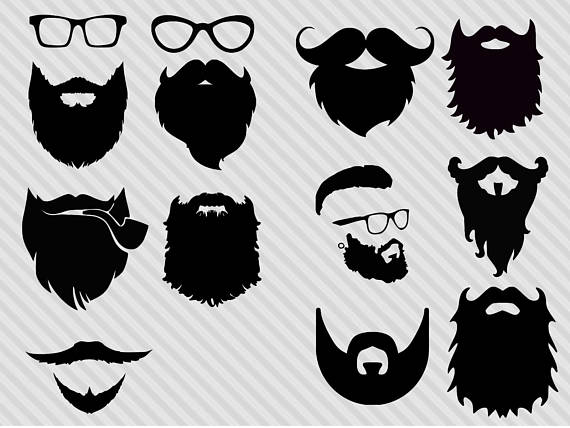 Beard svg bundle,hipster svg bundle, beard clipart, beard silhouette  svg,png,dxf