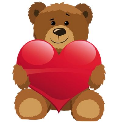 Bears With Love Hearts Cartoon Clip Art - Bears Cartoon Clip Art