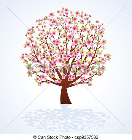 Beautiful cherry blossom tree Clipartby norwayblue18/699; Cherry Blossom Tree - Cherry blossom tree on blue.