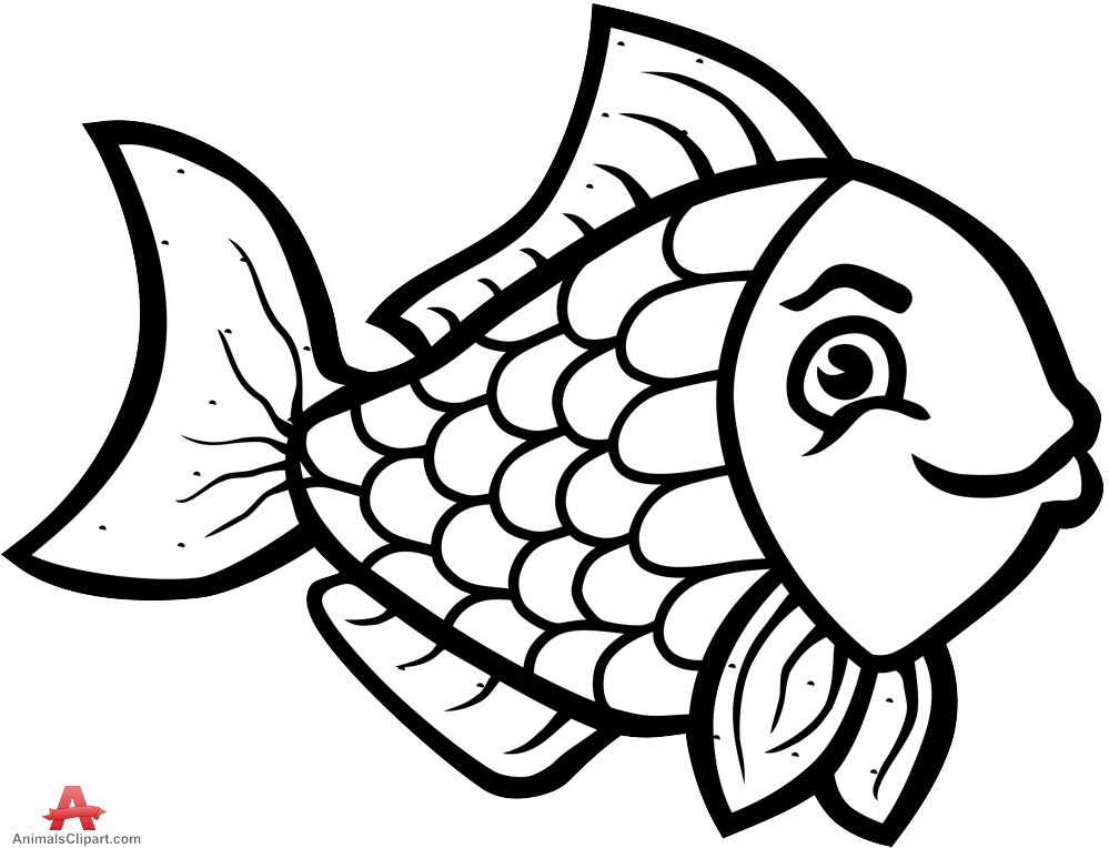 Beautiful Fish Clipart Outline .