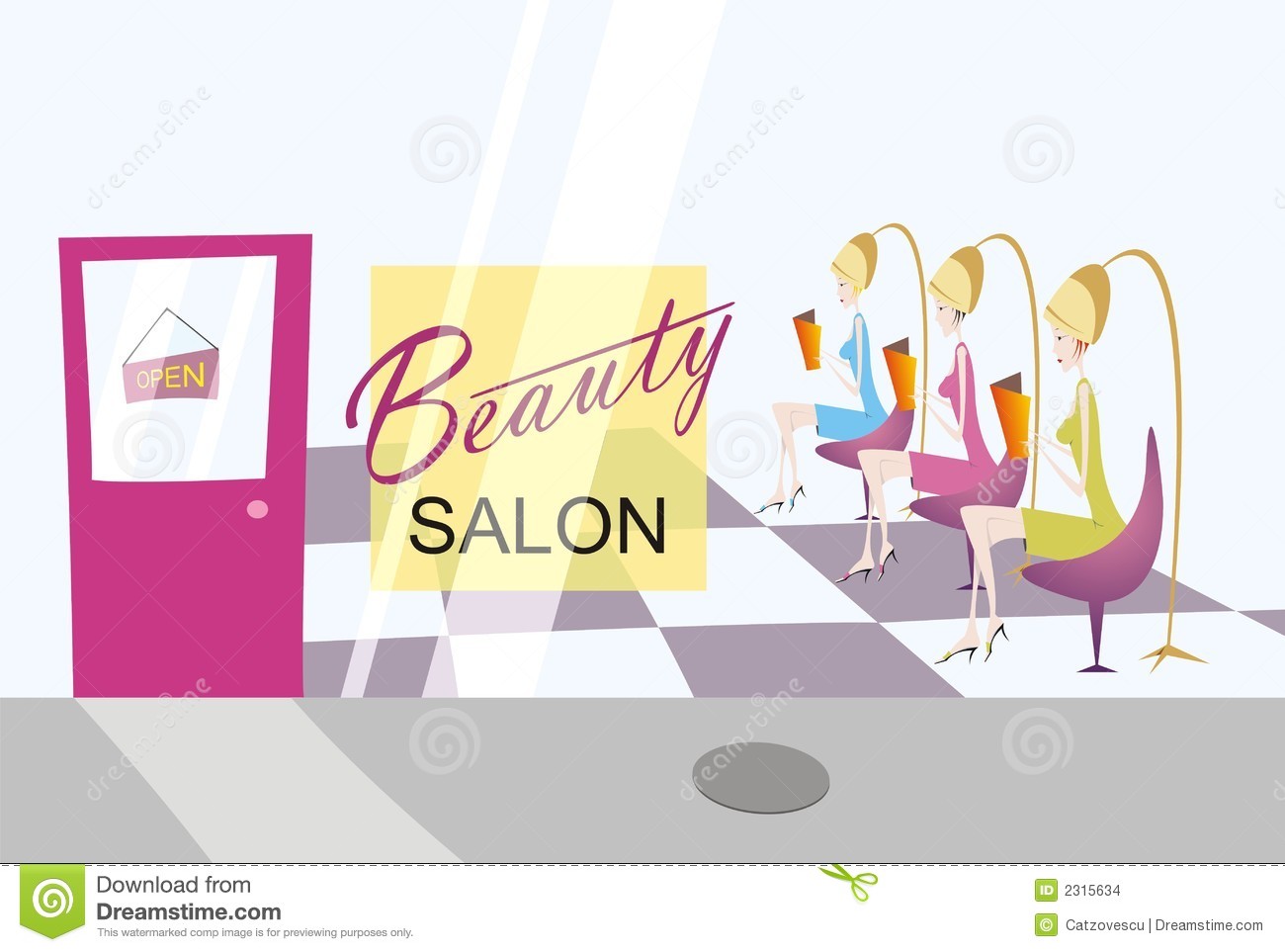 Beauty Salon Clip Art Beauty Salon With Three Ladies
