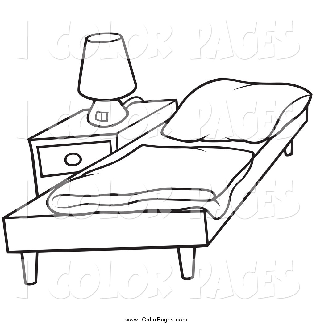 Bed Clip Art Black And White  - Bed Clipart Black And White