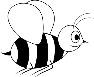 bee clipart black and white