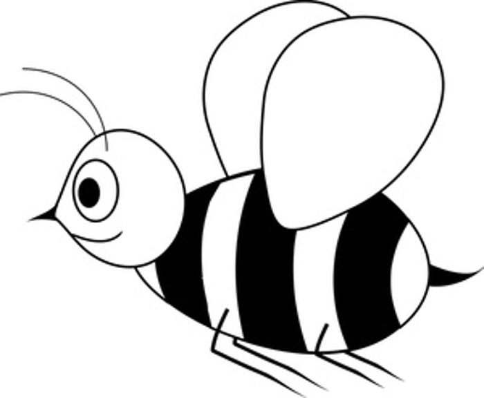 Bee Clipart Black and White