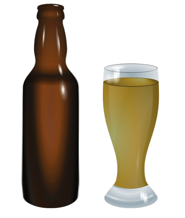 Beer Bottle and Glass - Beer Bottle Clipart