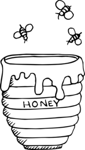 Bees Around A Honey Pot Clip Art