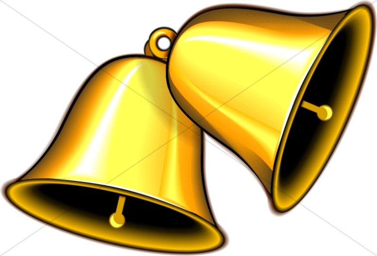 Pair of Ringing Gold Bells - Bell Clipart