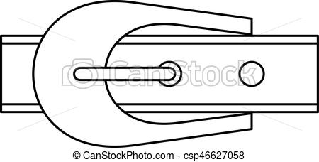 Narrow belt with buckle icon, outline style - csp46627058