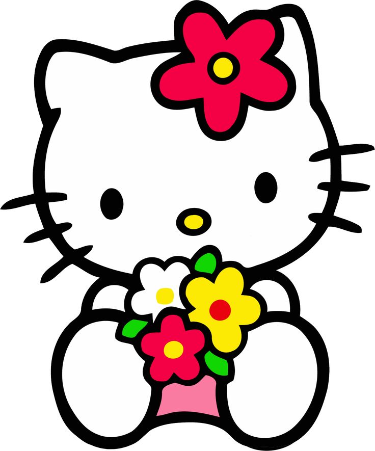 Best Hello Kitty ClipArt No 3 - Kitty and Flowers Here again, our best selection of Hello Kitty ClipArt that you can download for free. This clipart is the