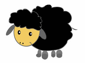 Cute Black Sheep Character .
