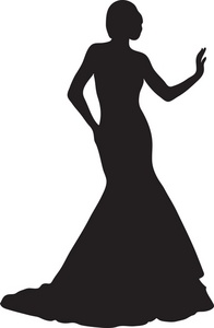 Silhouette of standing woman 