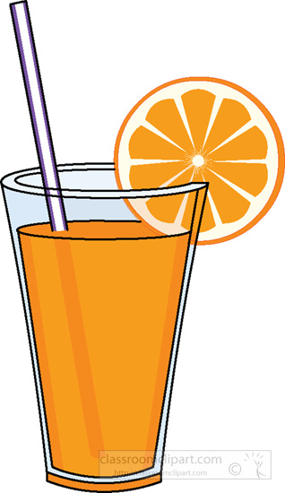 Beverage Clipart : glass-of-orange-juice-straw-2 : Classroom Clipart 318 x 550