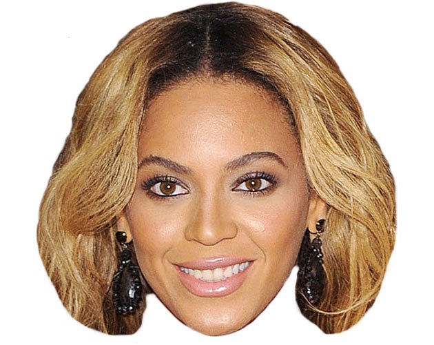 A Cardboard Celebrity Mask of Beyonce