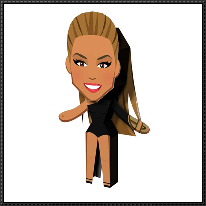 Pop Star u2013 Beyoncé Knowles (Single Ladies) Free Paper Toy Download