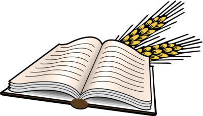 Bible and Wheat Clipart - Open Bible Clip Art