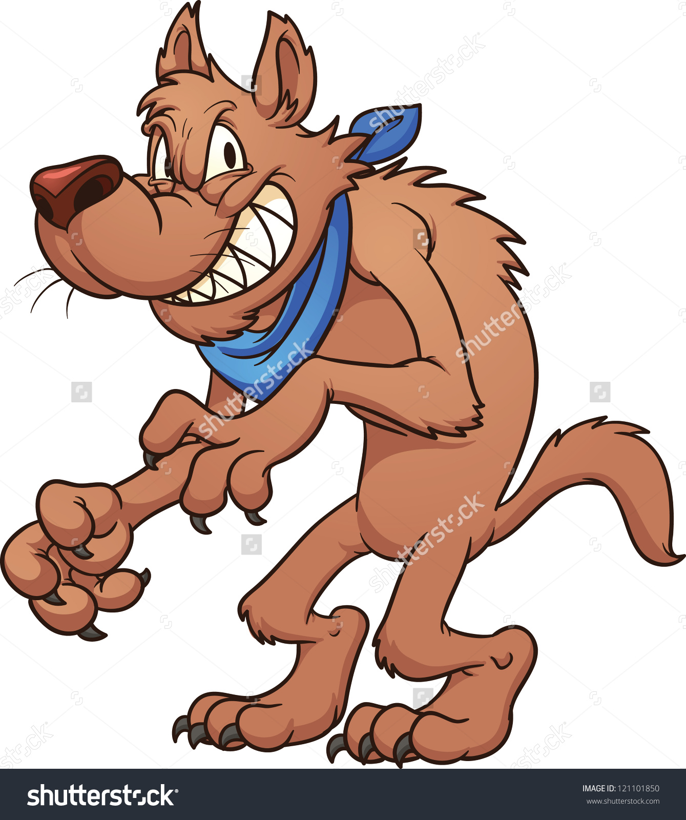 Big bad wolf. Vector clip art illustration with simple gradients. All in a single