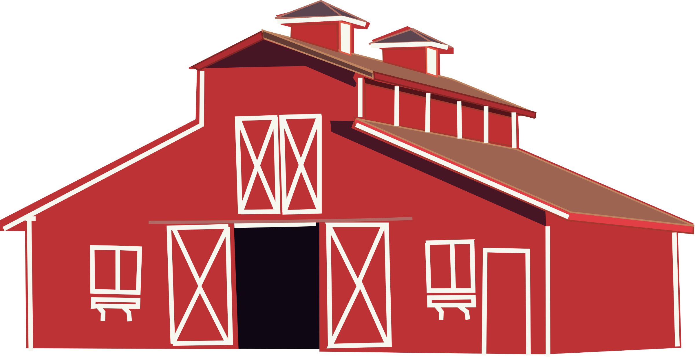 Big Barnyard Clipart - Red Barn Clipart