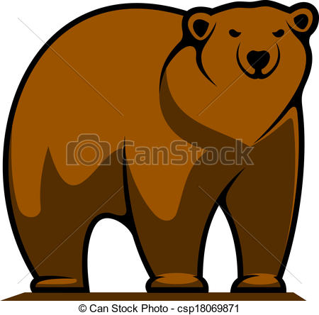 ... Big brown grizzly or brown bear - Cartoon illustration of a.