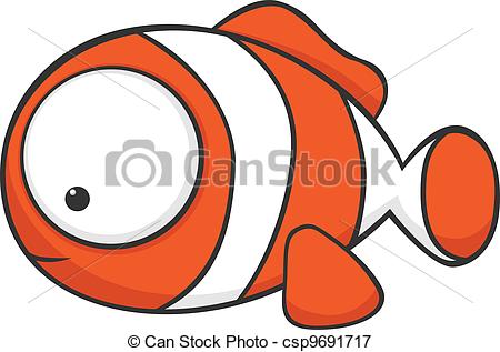 ... Big-eyed clownfish - Cute cartoon clownfish with huge eyes