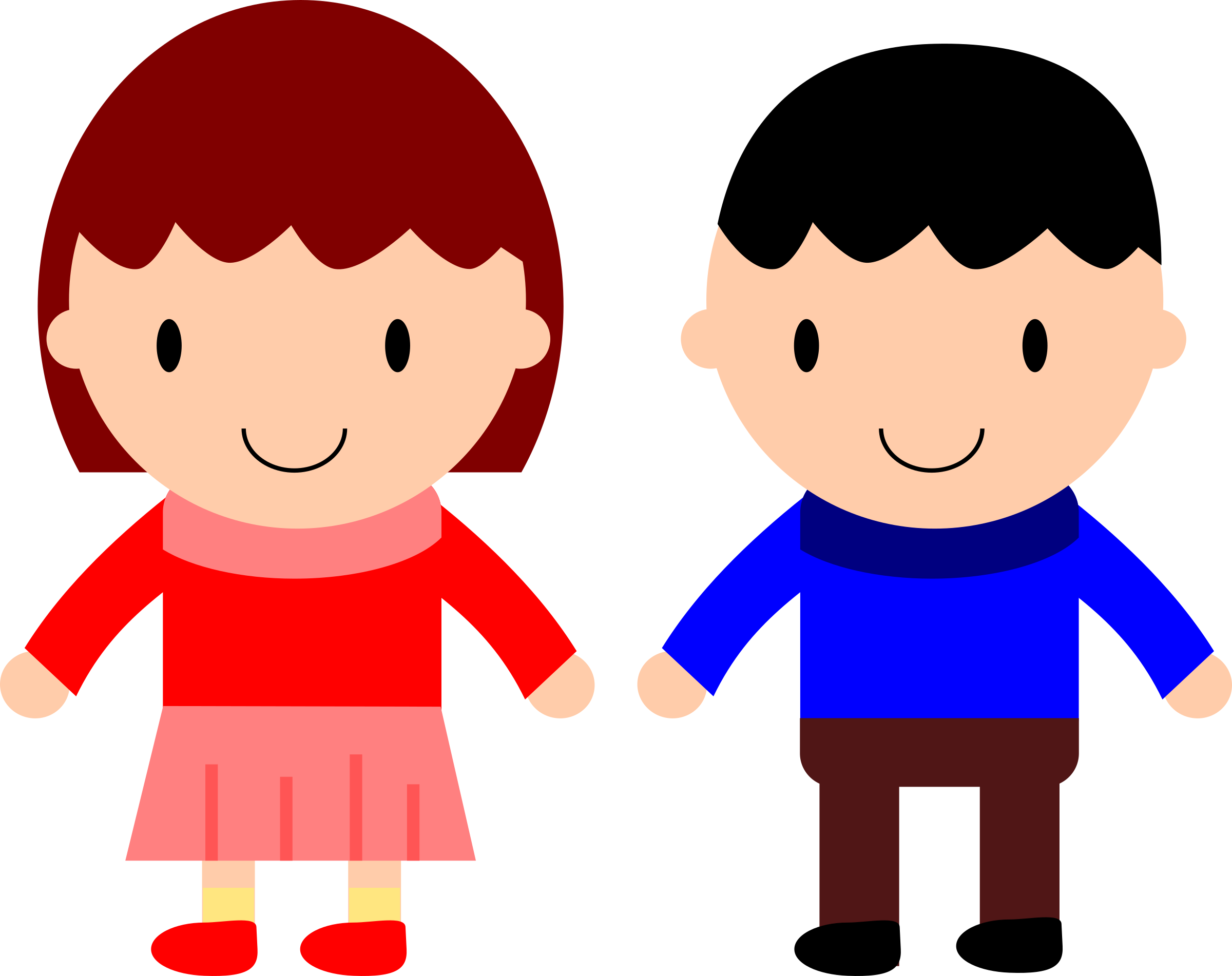 Happy boy and girl clipart . 