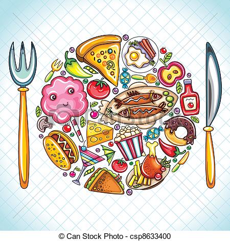 Big plate of food clipart - ClipartFest