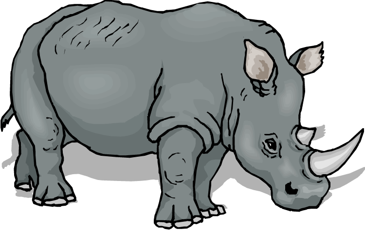 baby rhinoceros cartoon style