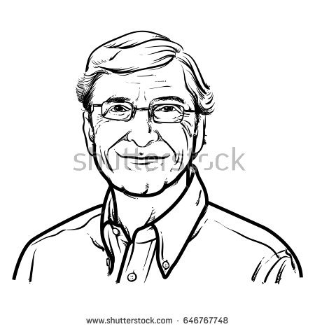 Bill Gates Hand Drawing Outline Bill Stock Vector HD (Royalty Free)  646767748 - Shutterstock