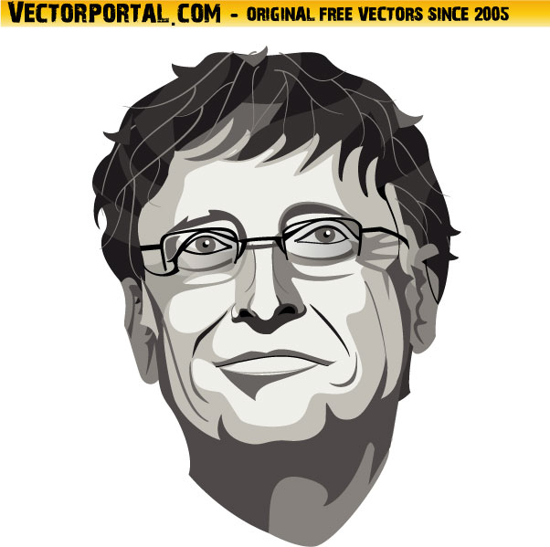 Bill Gates Portrait Vector Im - Bill Gates Clipart