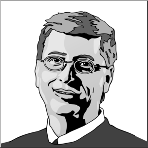 Clip Art: Bill Gates Grayscale I abcteach clipartlook.com - preview 1