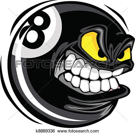 Billiards Eight Ball Angry Face