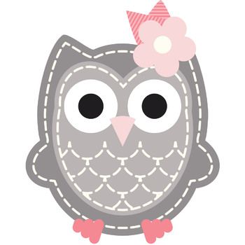 pink baby owl clipart