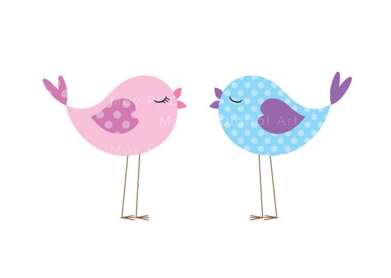 Bird Clip Art Animal Clipart Digital Cute Love Pastel Pink Baby Bird Commercial Personal Use Scrapbook