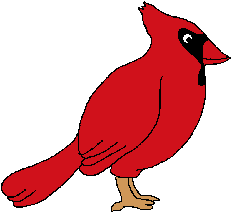 Red Bird Holding a Yellow Bal