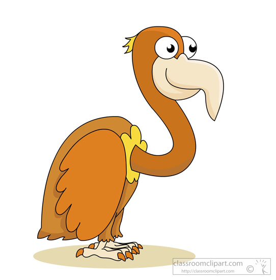 Bird Clipart : cartoon-style-brown-vulture-with-big-eyes