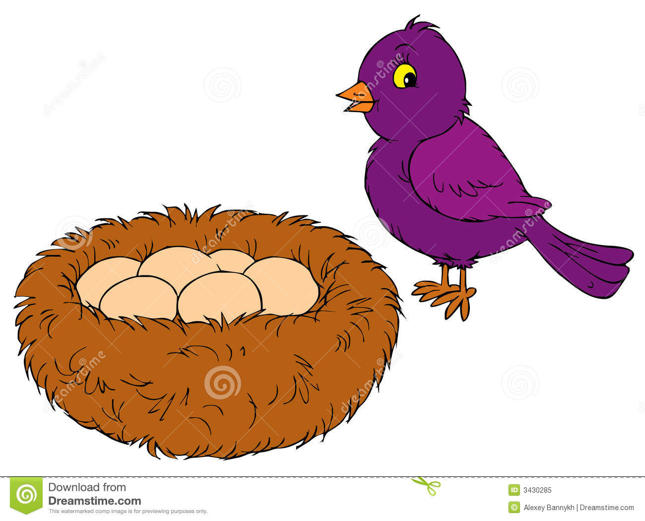 Bird In Nest Clipart Bird And Nest Vector Clip Art