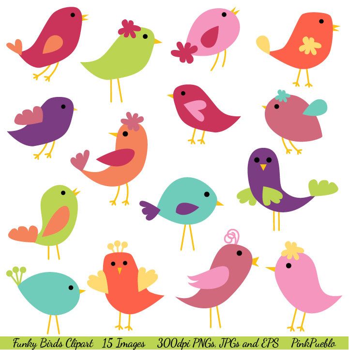 Birds Clip Art Birds Clipart - Commercial Use. $6.00, via Etsy.
