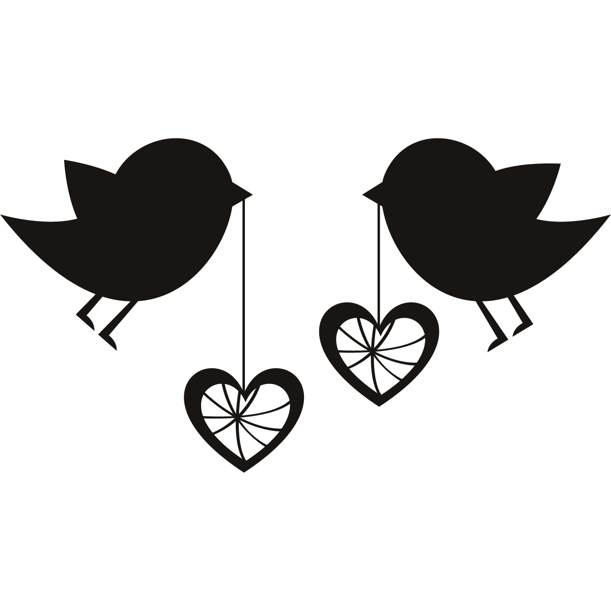 Birds With Love Hearts Wall Art Sticker Wall Decal Transfers Ebay