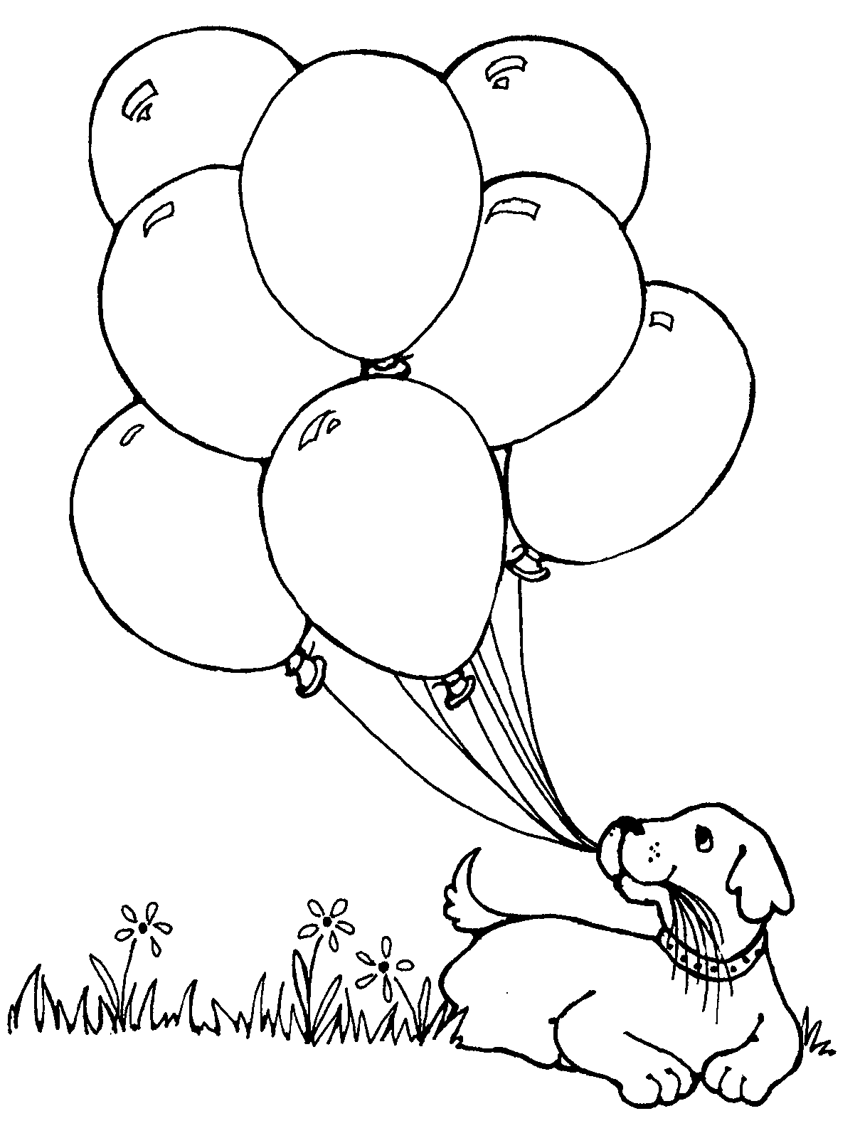 birthday balloons clip art . - Balloon Clipart Black And White