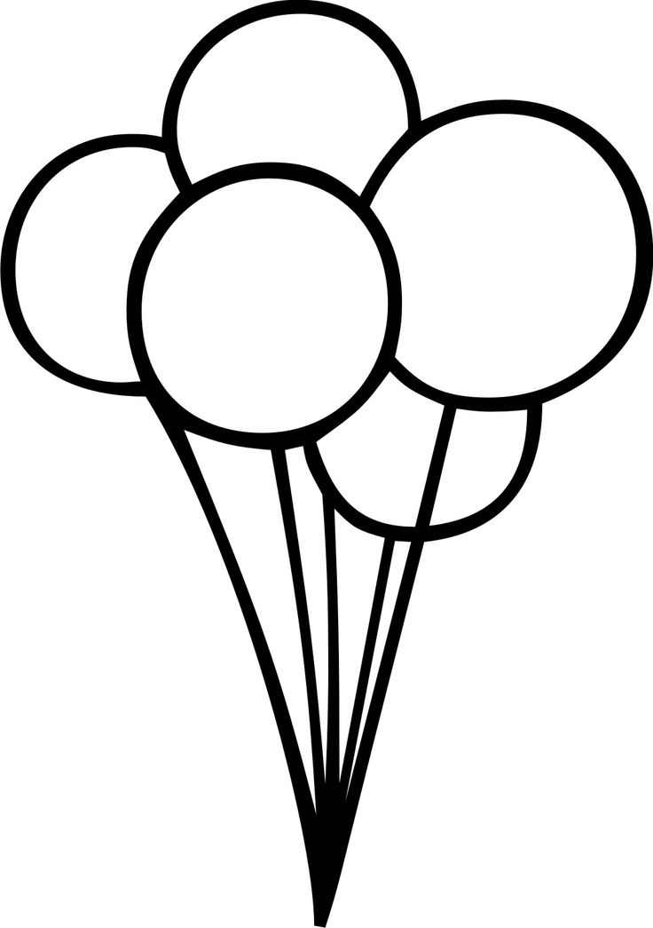 Birthday balloons, Clip art . - Black And White Balloon Clipart