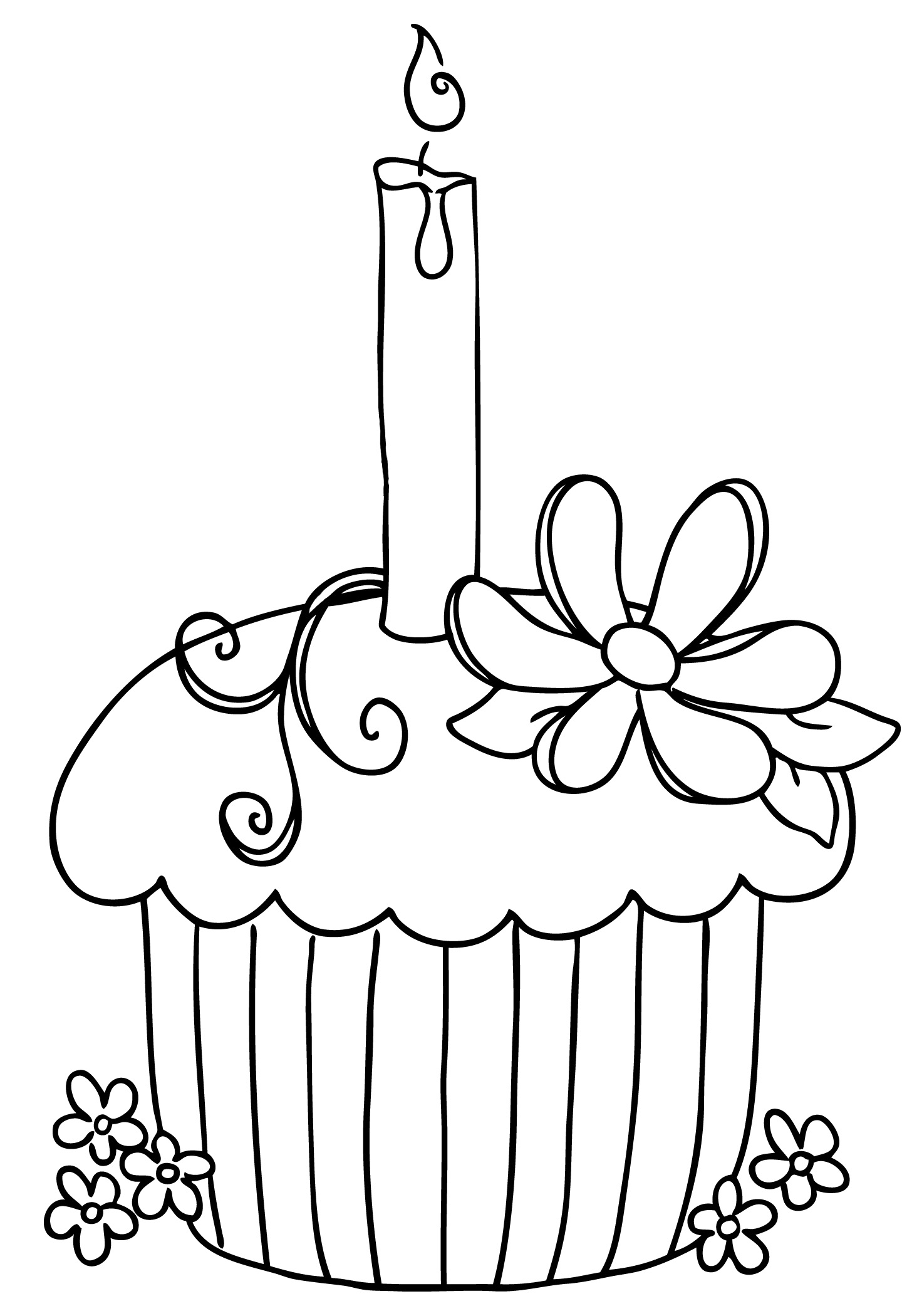 Cupcake Clip Art Black And Wh