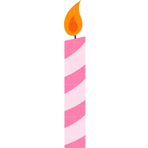 Birthday Candle 3 - Quarter Clipart