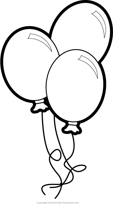 black and white balloon clipart
