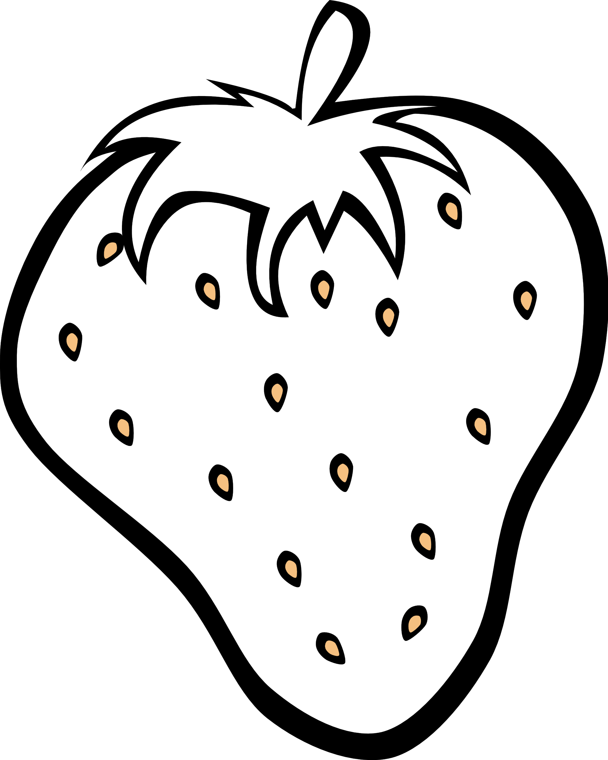 black and white fruit clipart