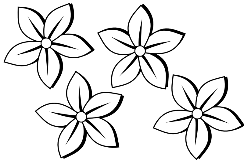 flower clipart black and whit